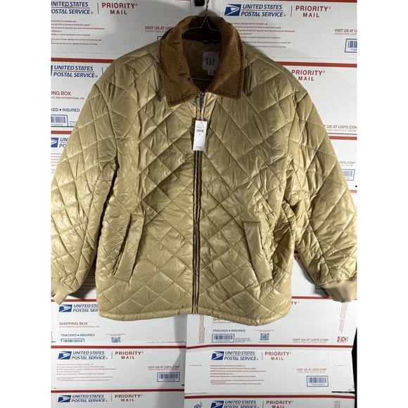 GAP Jackets & Blazers - NWT GAP Relaxed Quilted Nylon Jacket Women's Size S Gold‎ Khaki Brown MSRP $110